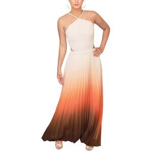 Rachel Rachel Roy Womens Lively White Chiffon Cut-Out Evening Gown